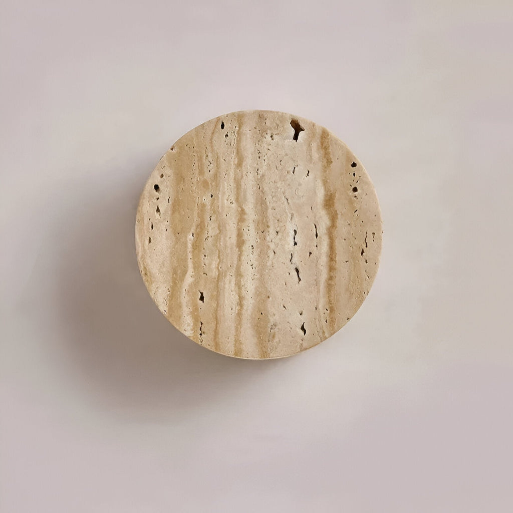 Casa Lumière Japanse Wabi-Sabi Travertine Wandlamp - Natuursteen, Warm Licht & Minimalistisch Design