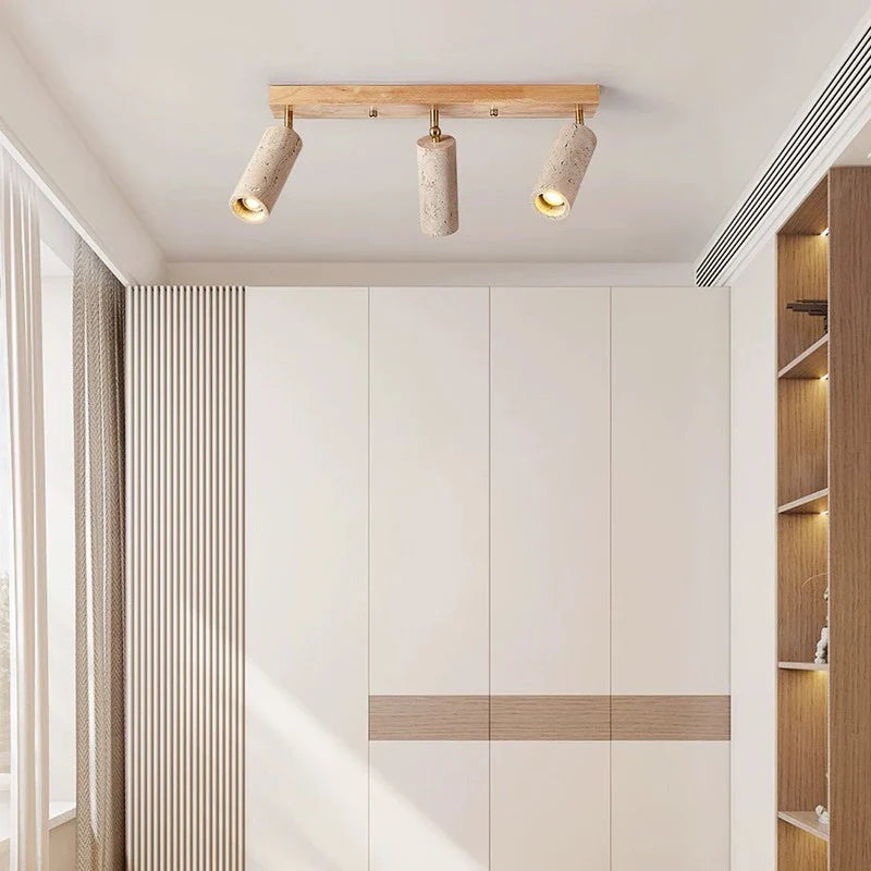Casa Lumière Travertine 3-Heads Plafondlamp – Natuurlijke Spotverlichting met Warm Licht