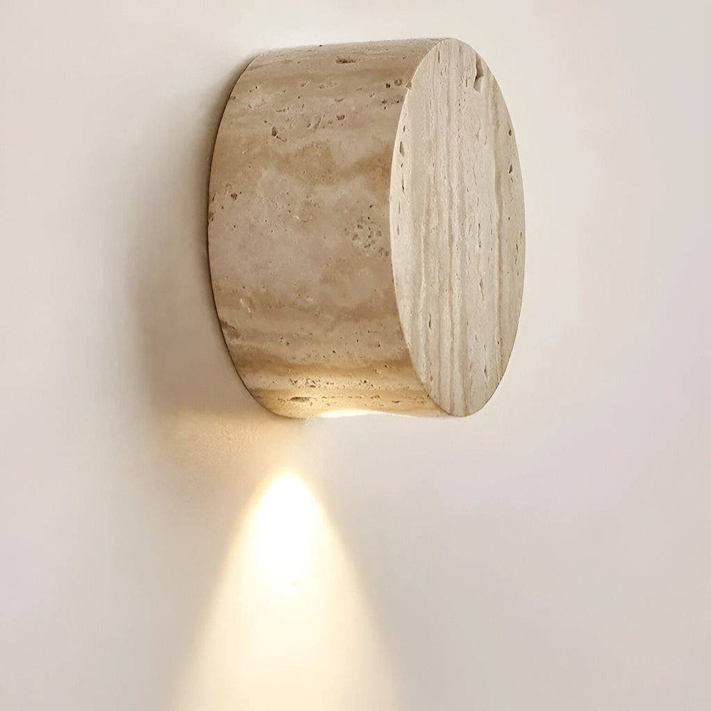 Casa Lumière Japanse Wabi-Sabi Travertine Wandlamp - Natuursteen, Warm Licht & Minimalistisch Design