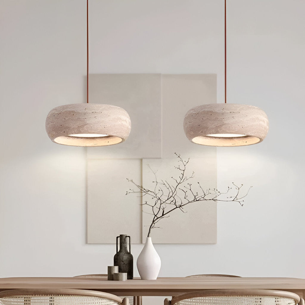 Casa Lumière Wabi-Sabi Travertine Hanglamp - Natuursteen Design Lamp
