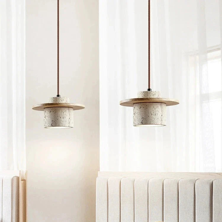 Casa Lumière Japanse Vintage Travertin Hanglamp - Zacht Sfeervol Licht