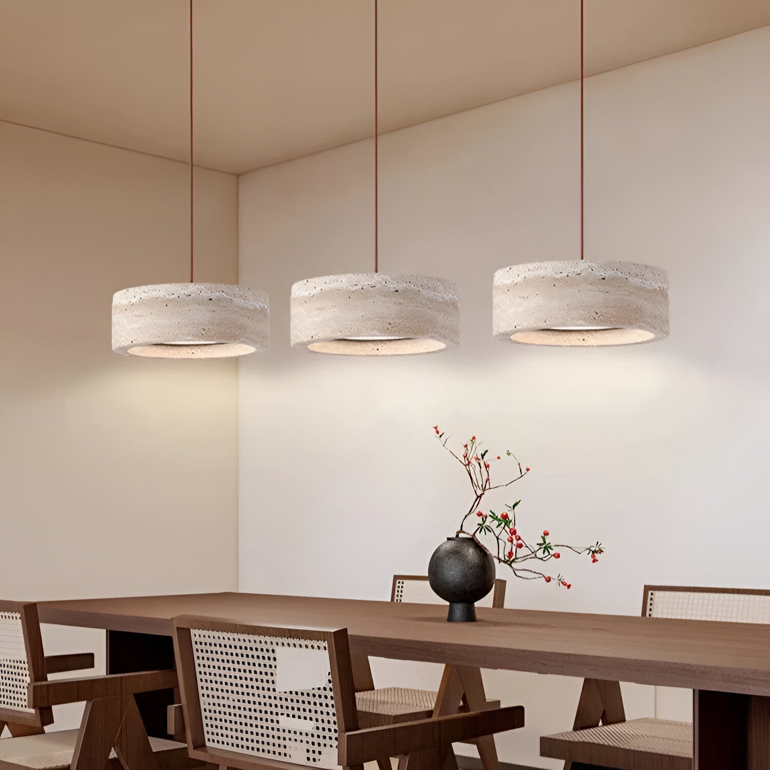 Casa Lumière Wabi-Sabi Travertine Hanglamp - Natuursteen Design Lamp