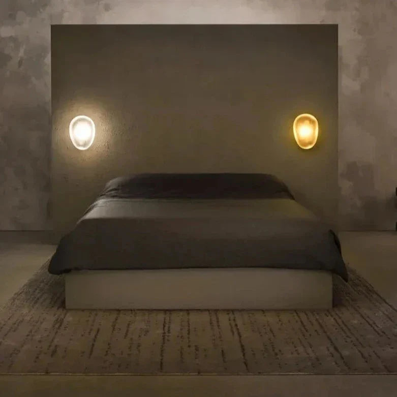 Casa Lumière Stained Cobblestone Glazen Wandlamp - Organische Design Wandverlichting