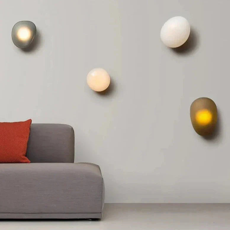 Casa Lumière Stained Cobblestone Glazen Wandlamp - Organische Design Wandverlichting