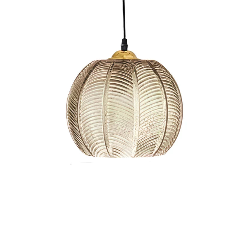 Casa Lumière Nordic Green Leaf Pattern Glazen Hanglamp