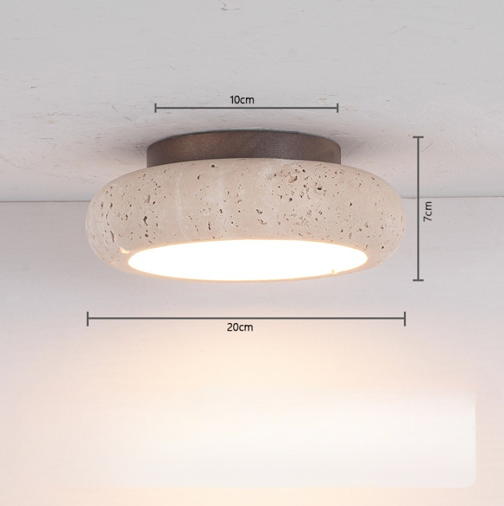 Casa Lumière Travertine Retro Plafondlamp - Natuursteen Verlichting