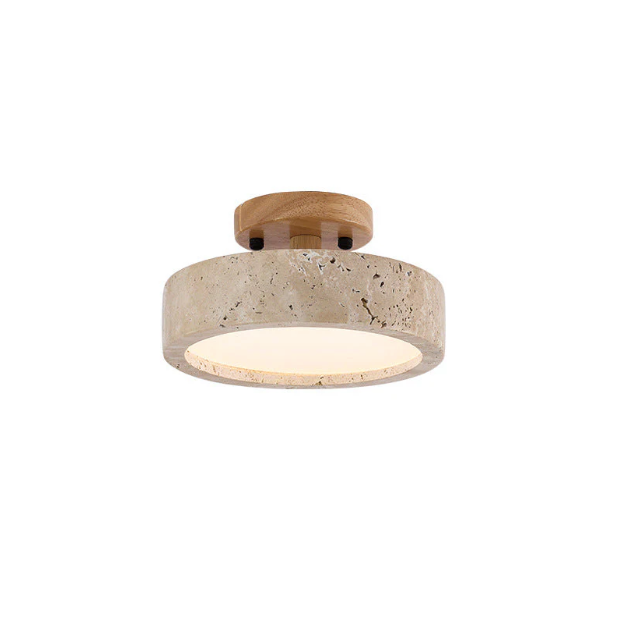 Casa Lumière Ronde Travertin Plafondlamp - Minimalistisch & Warm Design