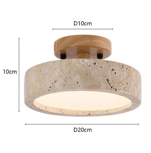 Casa Lumière Ronde Travertin Plafondlamp - Minimalistisch & Warm Design