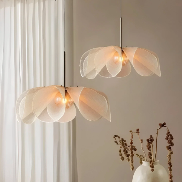 Casa Lumière Nordic Flower Hanglamp - Sculpturale Fabric Design Verlichting