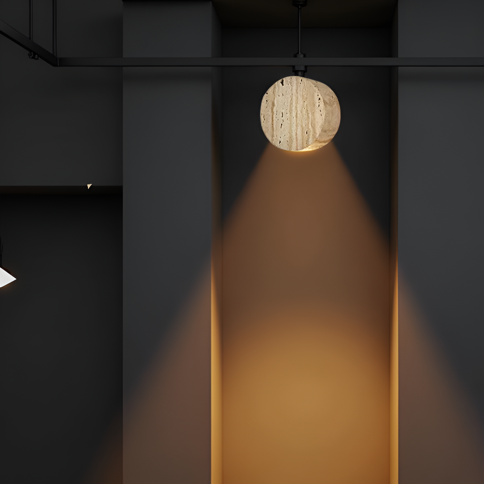 Casa Lumière Japanse Wabi-Sabi Travertine Wandlamp - Natuursteen, Warm Licht & Minimalistisch Design