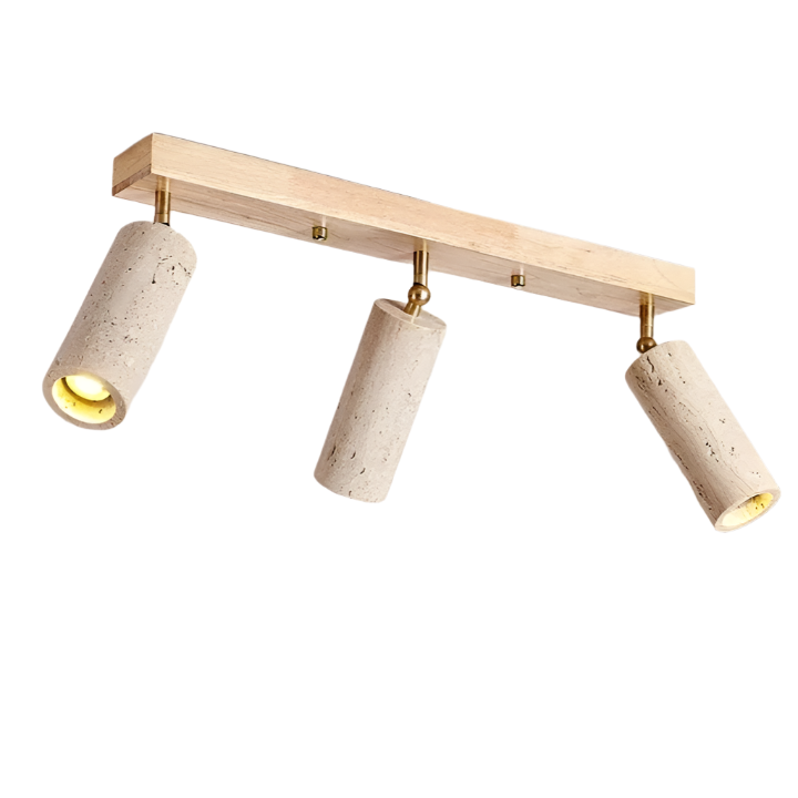 Casa Lumière Travertine 3-Heads Plafondlamp – Natuurlijke Spotverlichting met Warm Licht