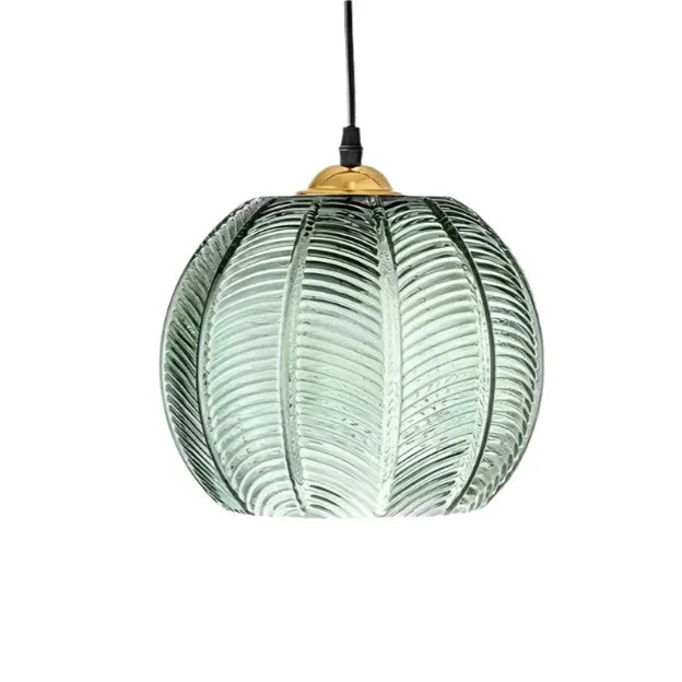 Casa Lumière Nordic Green Leaf Pattern Glazen Hanglamp