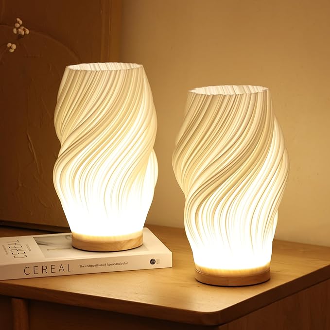 Casa Lumière Serene Wavecrest Tafellamp met Warm Licht