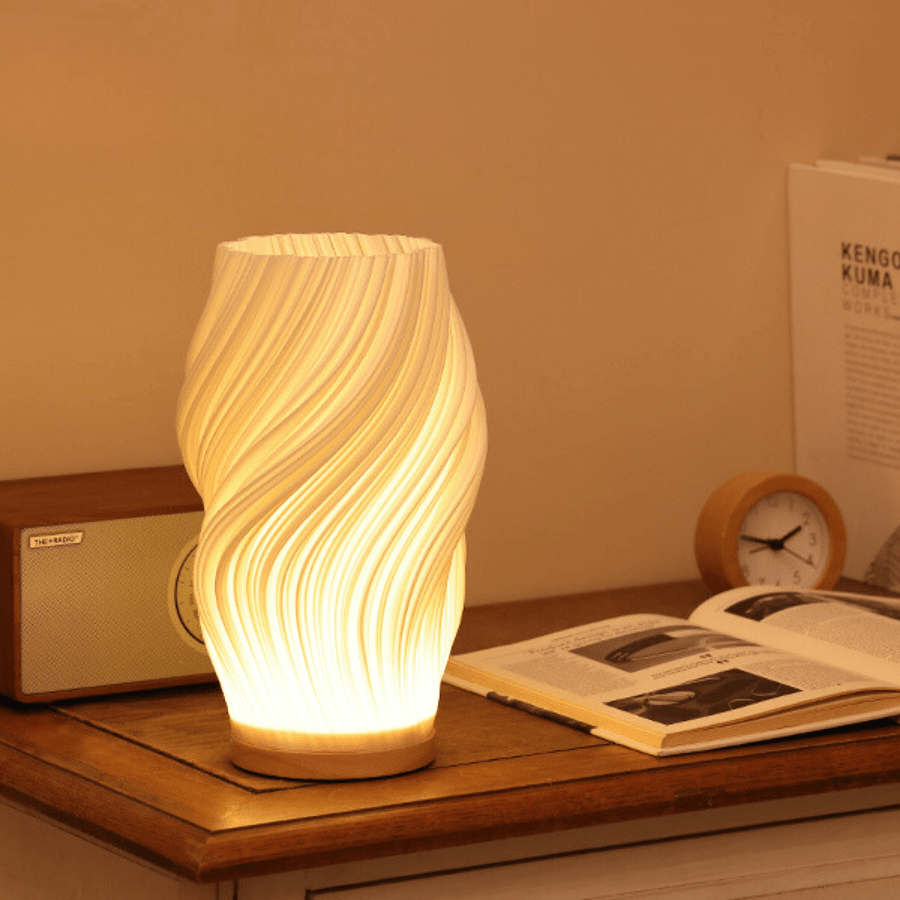 Casa Lumière Serene Wavecrest Tafellamp met Warm Licht