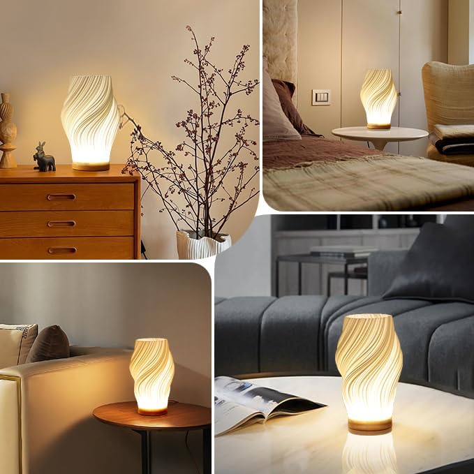 Casa Lumière Serene Wavecrest Tafellamp met Warm Licht