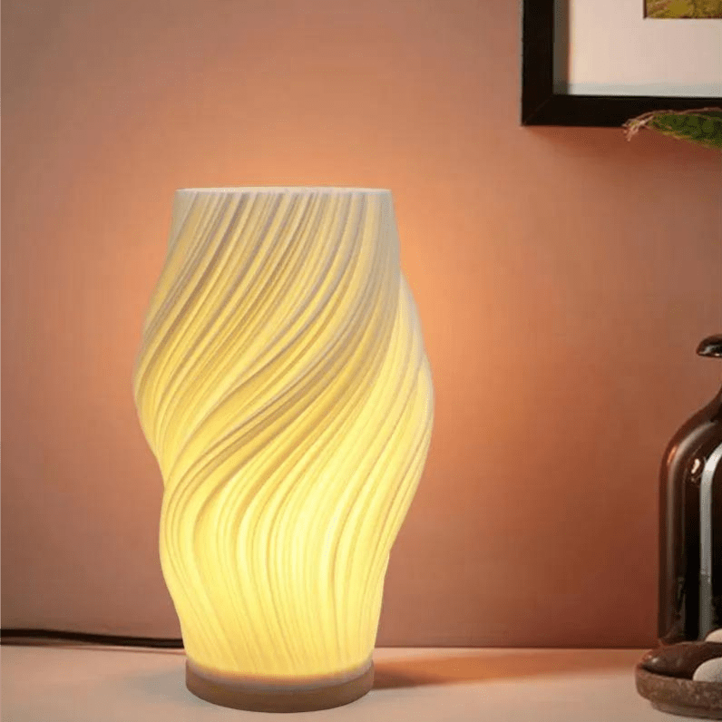 Casa Lumière Serene Wavecrest Tafellamp met Warm Licht