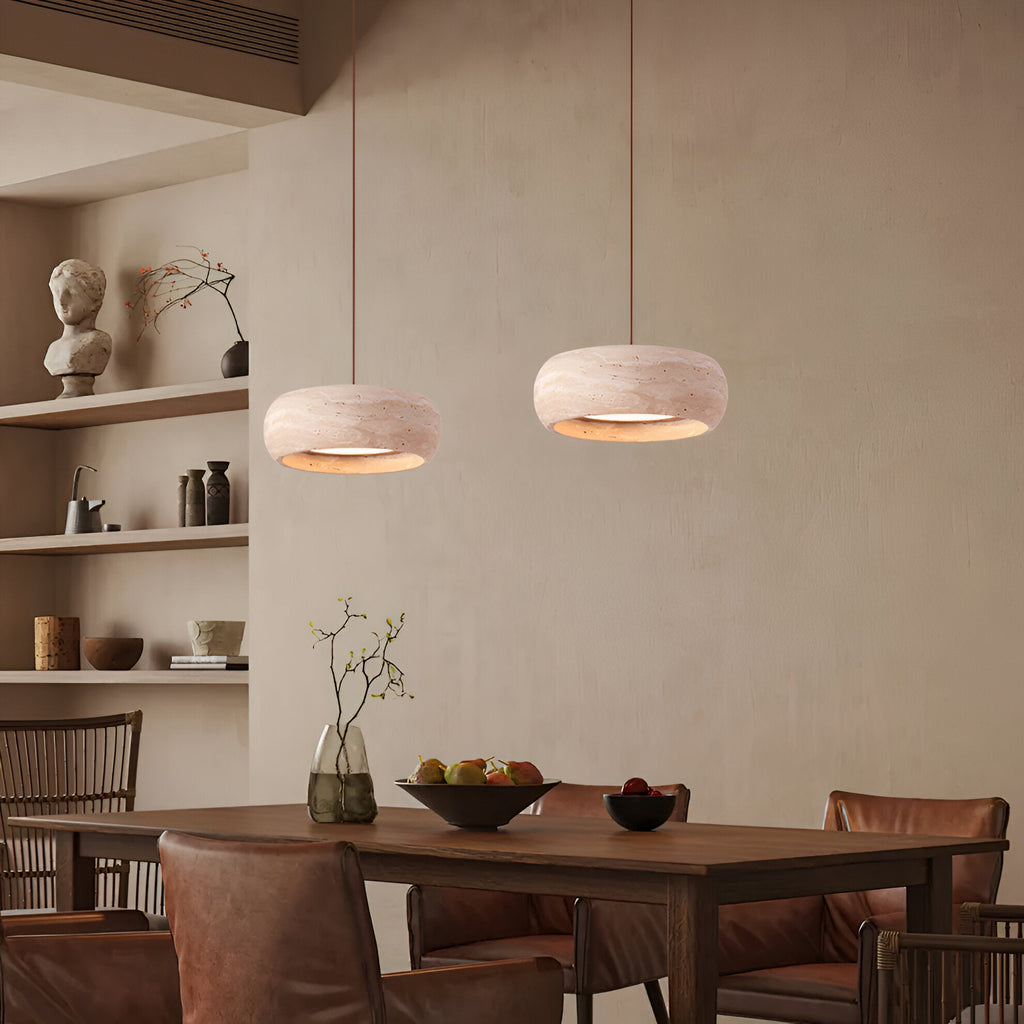 Casa Lumière Wabi-Sabi Travertine Hanglamp - Natuursteen Design Lamp