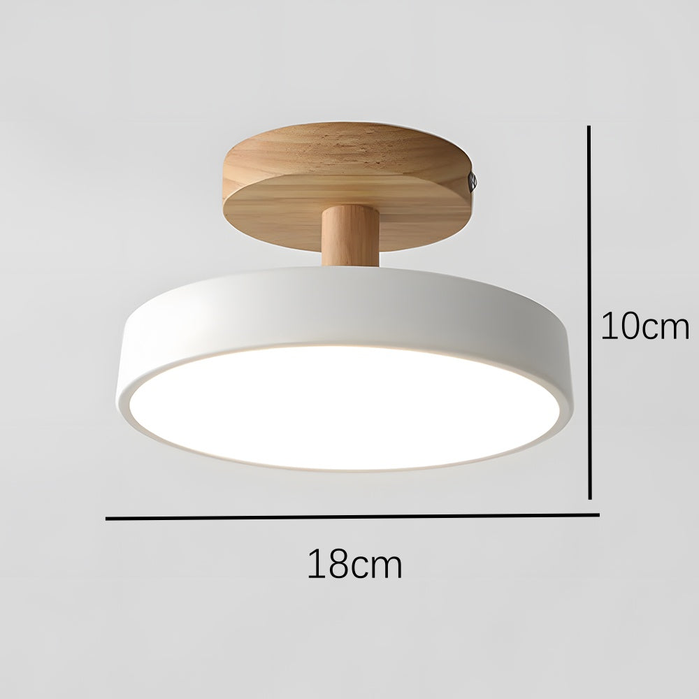 Casa Lumière LED Plafondlamp – Minimalistisch Design met Houten Accent