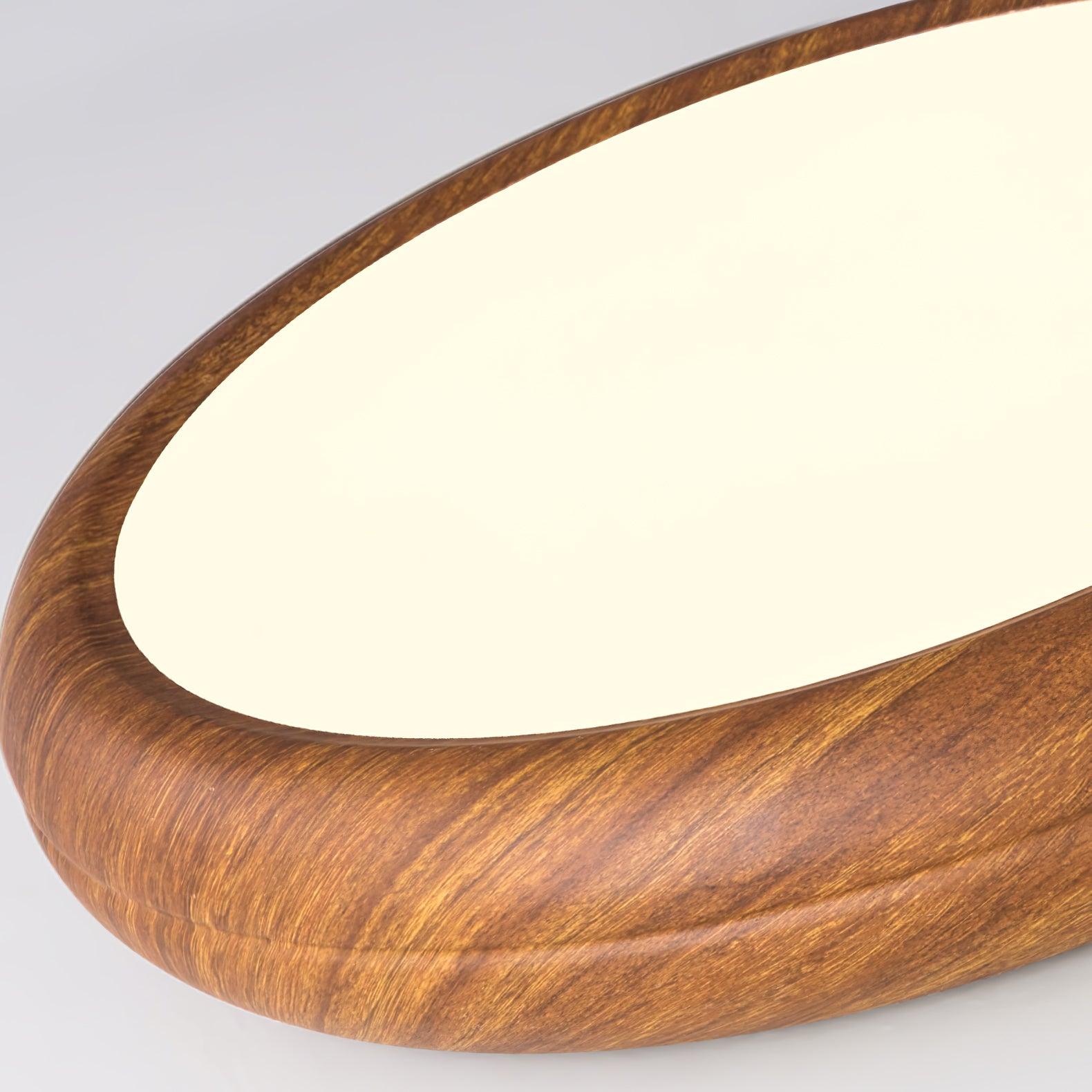Casa Lumière Ronde Walnoot & Acryl Plafondlamp - Design Lamp Sfeerverlichting
