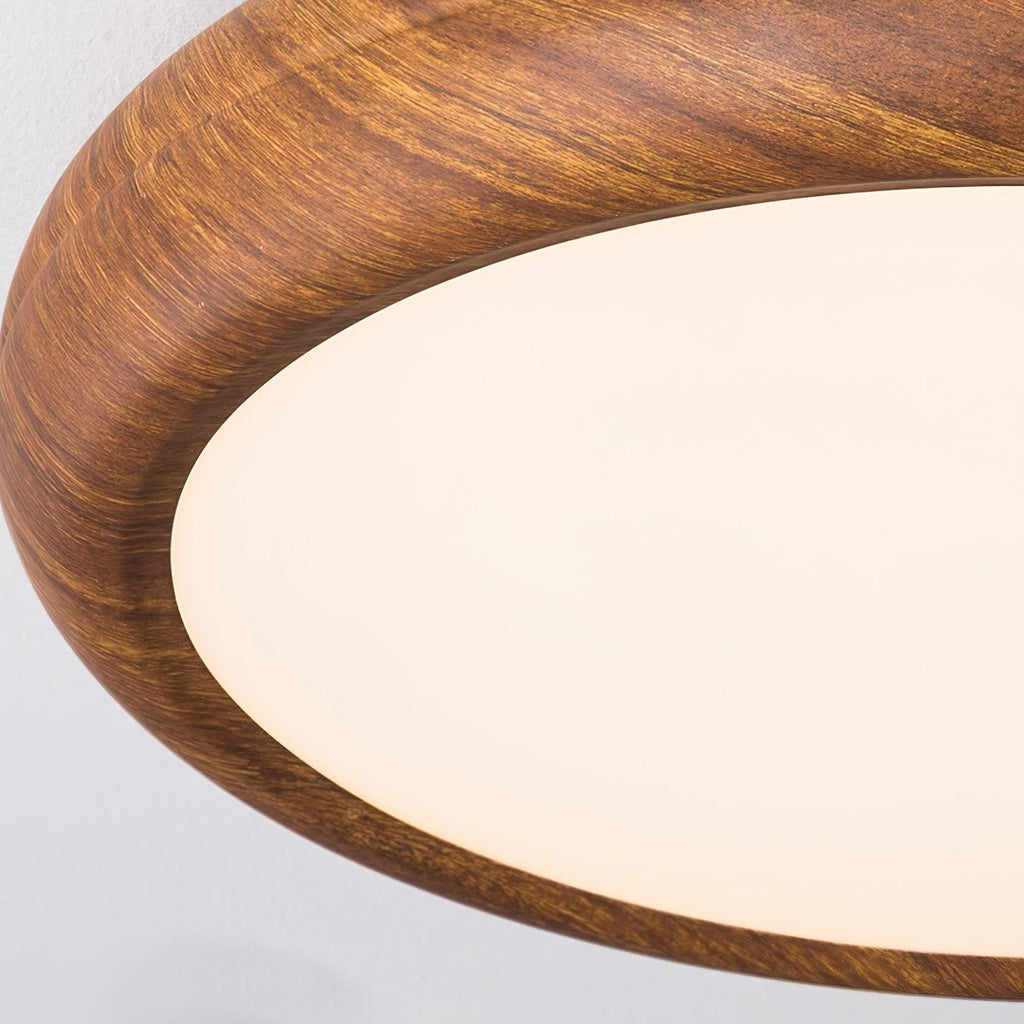 Casa Lumière Ronde Walnoot & Acryl Plafondlamp - Design Lamp Sfeerverlichting