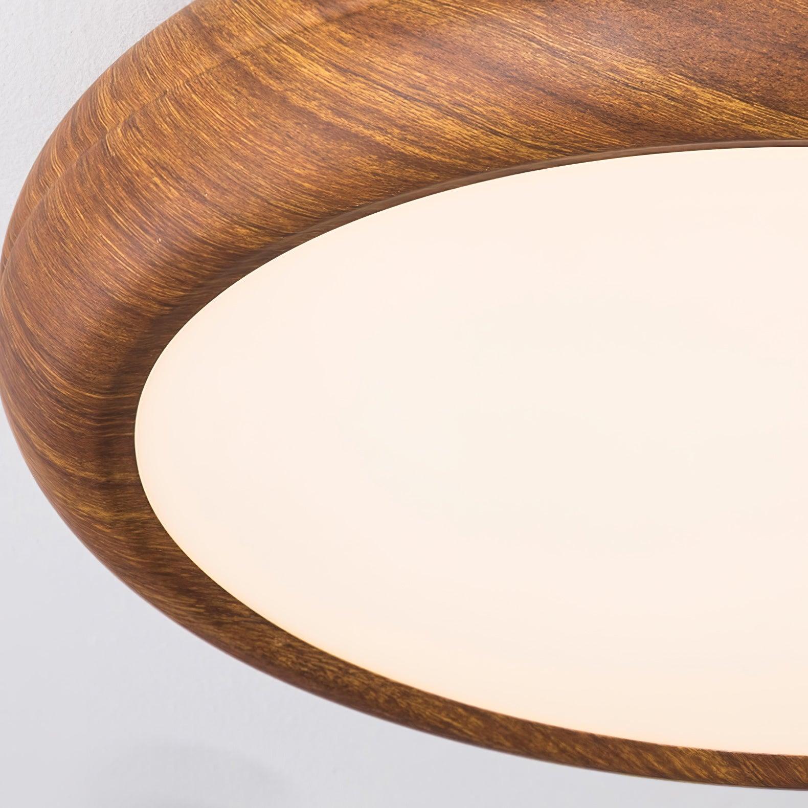 Casa Lumière Ronde Walnoot & Acryl Plafondlamp - Design Lamp Sfeerverlichting