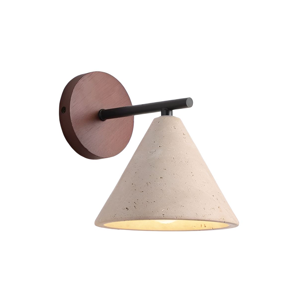 Casa Lumière Travertine Wandlamp Kegelvorm - Natuurlijk Steen & Warm LED Licht