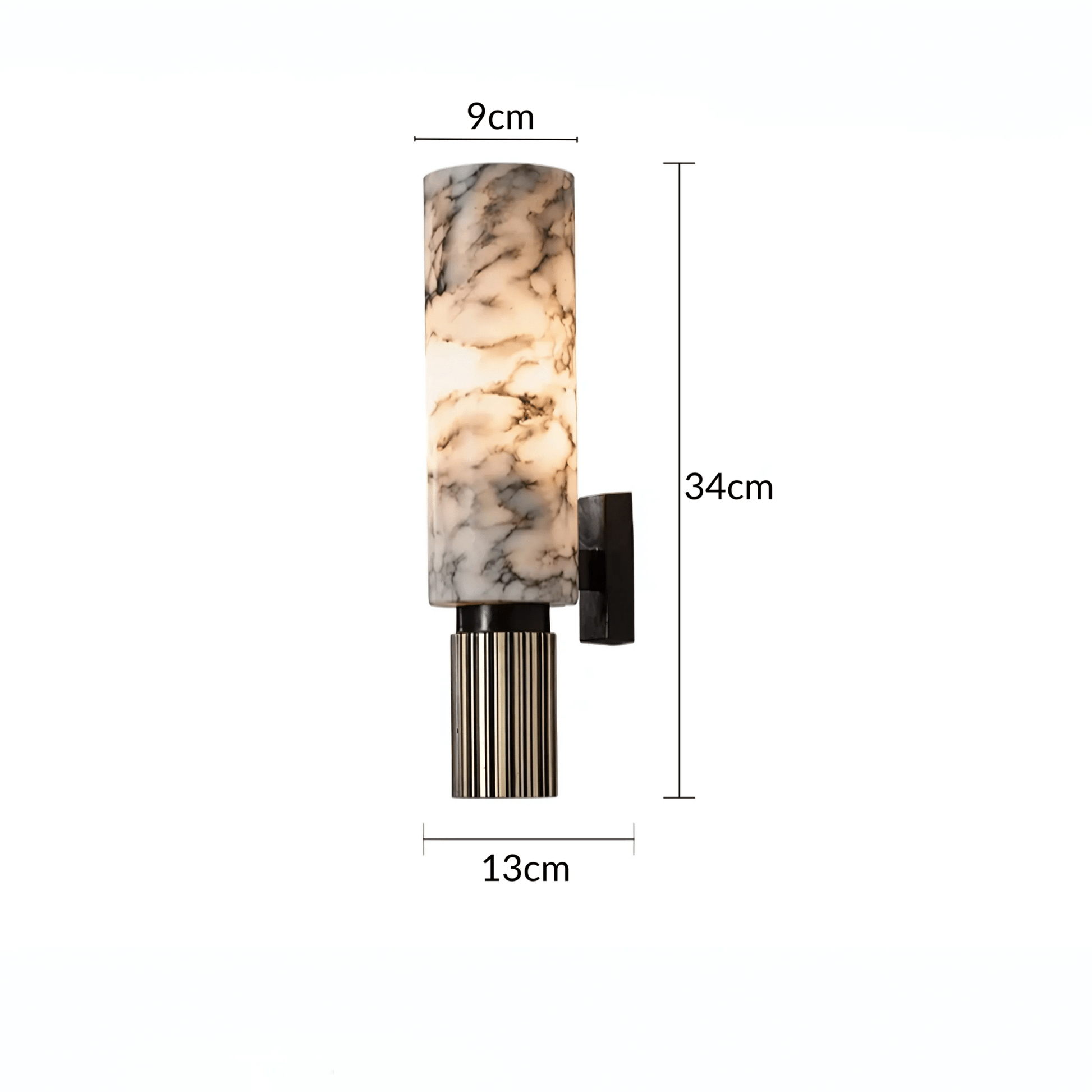 Casa Lumière Alabaster Wandlamp met Messing Behuizing