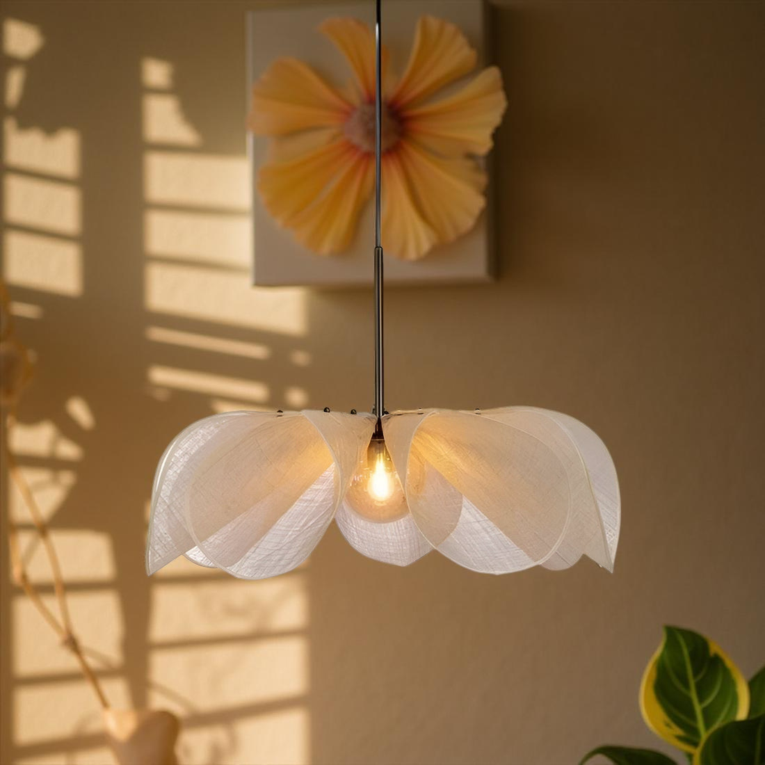 Casa Lumière Nordic Flower Hanglamp - Sculpturale Fabric Design Verlichting