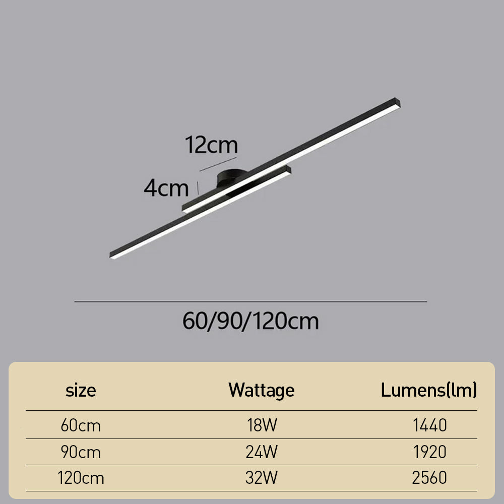 Casa Lumière Longstrip Plafondlamp - Moderne LED Plafondverlichting Zwart
