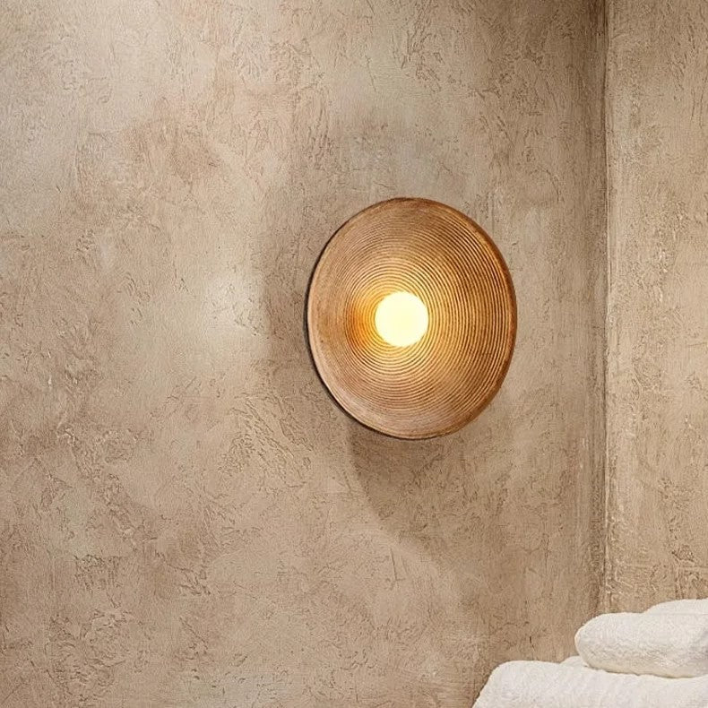 Casa Lumière Retro Ceramic Japandi Wandlamp - Rond Design, Resin Afwerking & Zacht LED Licht