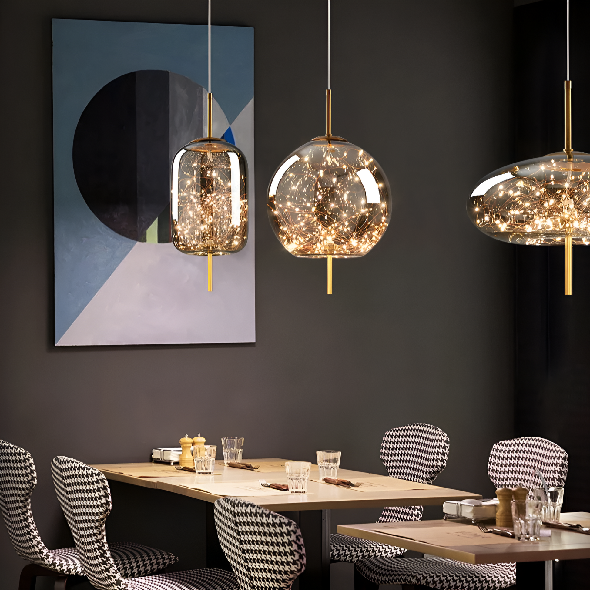 Casa Lumière Design Hanglamp - Sprankelend Glas & Gouden Details Sfeerverlichting