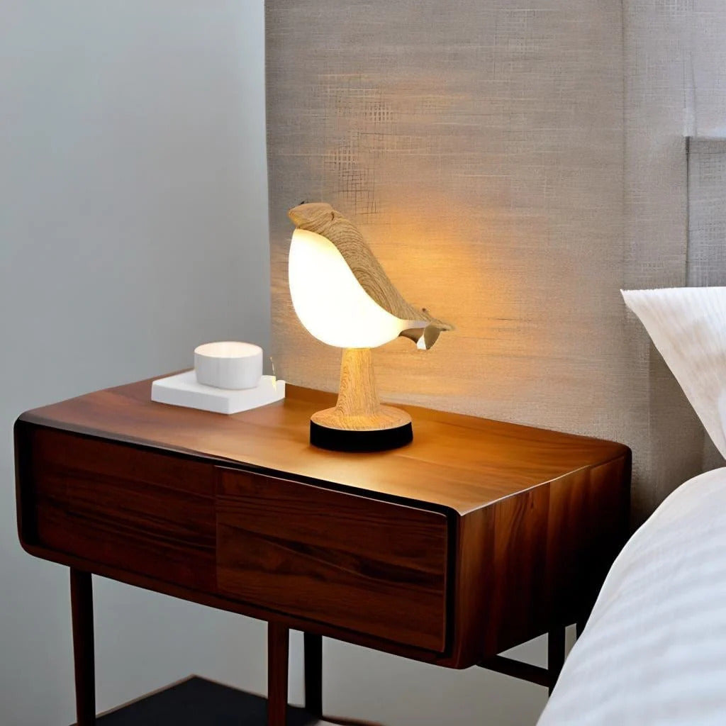 Casa Lumière Nestbird nachtlampje van hout met warm LED-licht - Aroma Diffuser