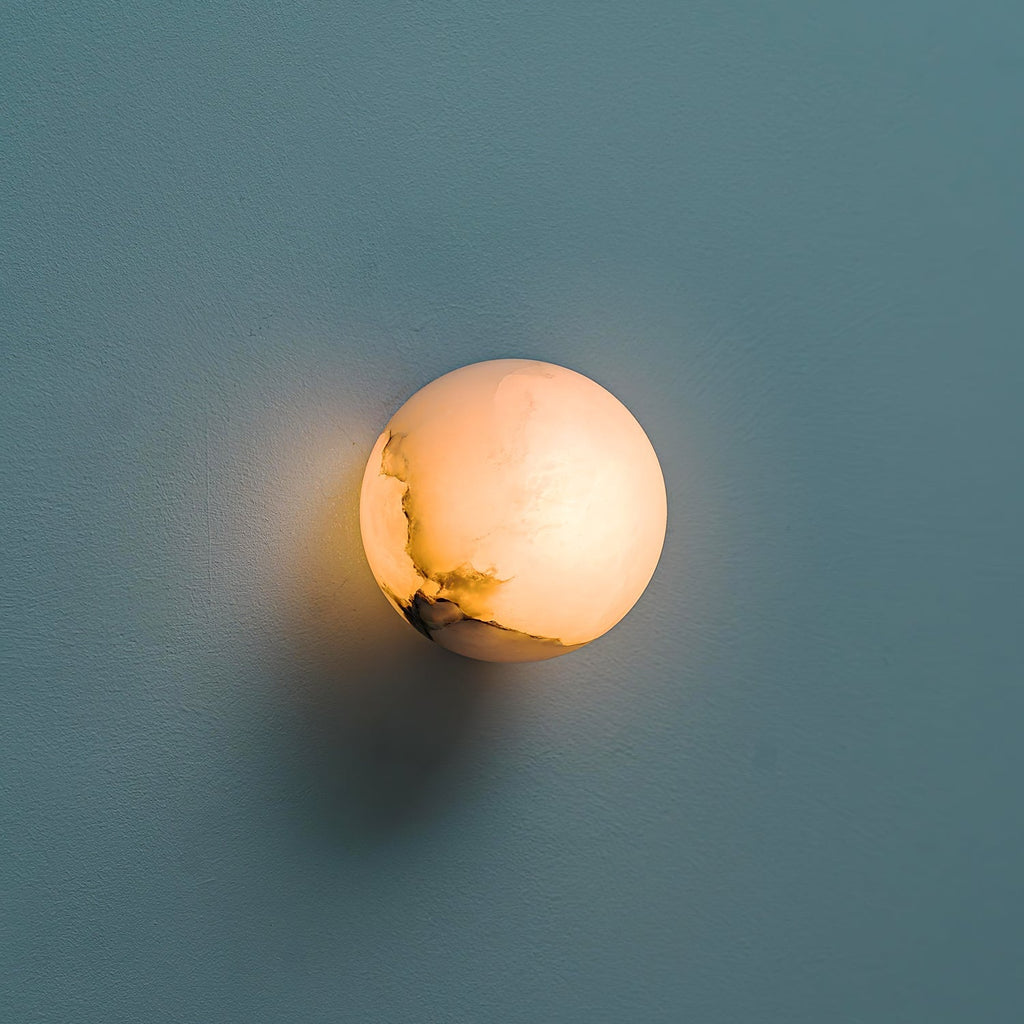 Casa Lumière Alabaster Mini Wandlamp – Japandi Design, Natuursteen & Zachte Sfeerverlichting