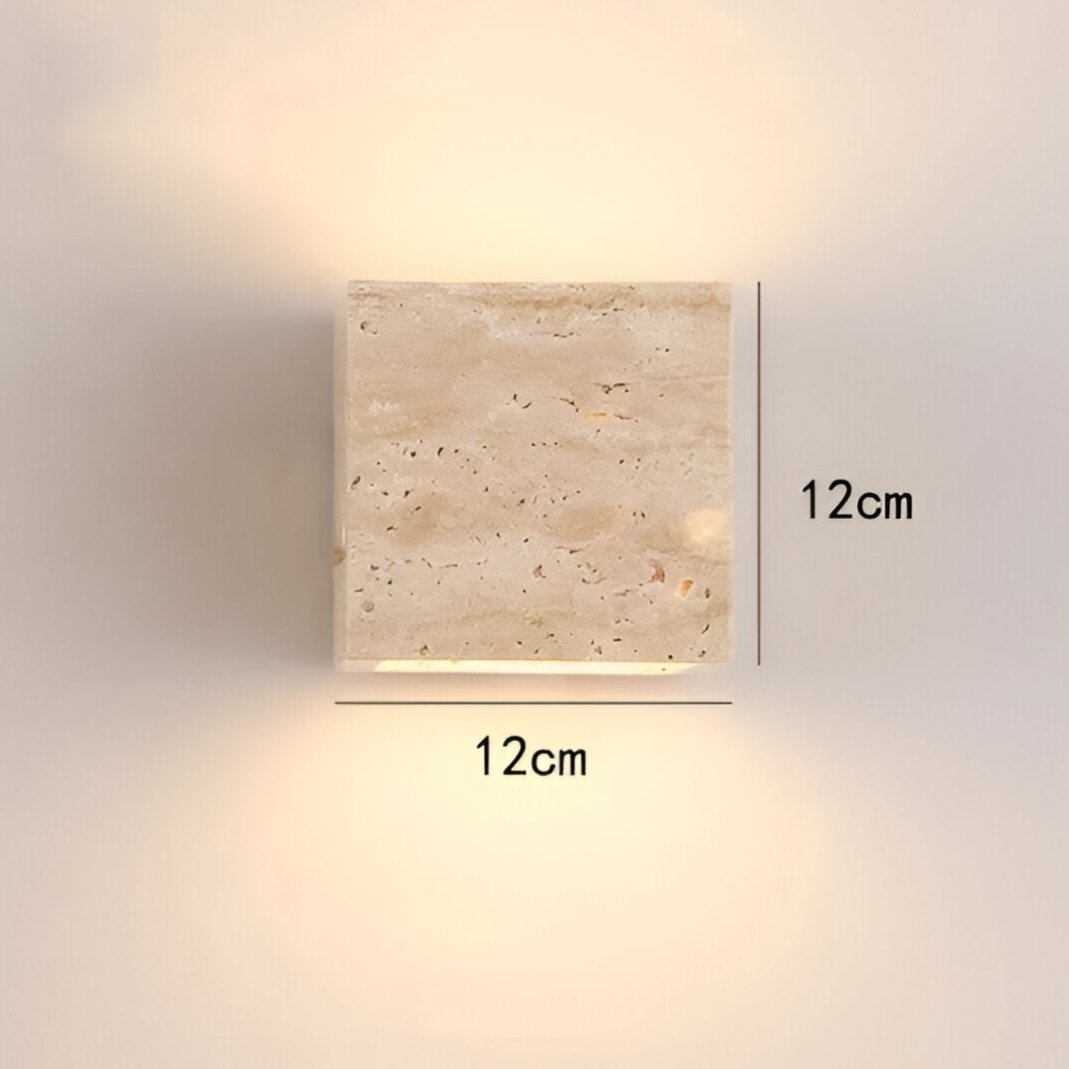 Casa Lumière Travertine Outdoor Wandlamp - Up & Down Gevelverlichting van Natuursteen