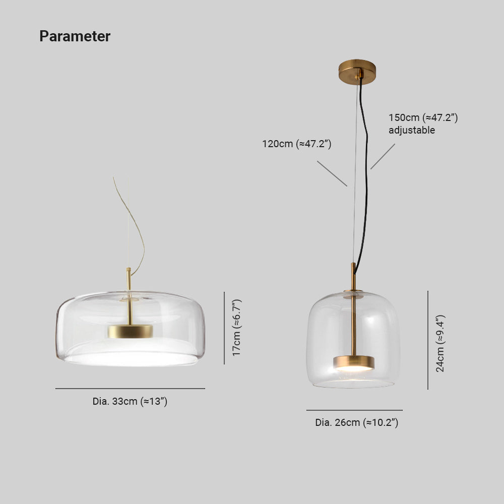 Casa Lumière Hanglamp - Moderne Glazen Hanglamp met Messing Details