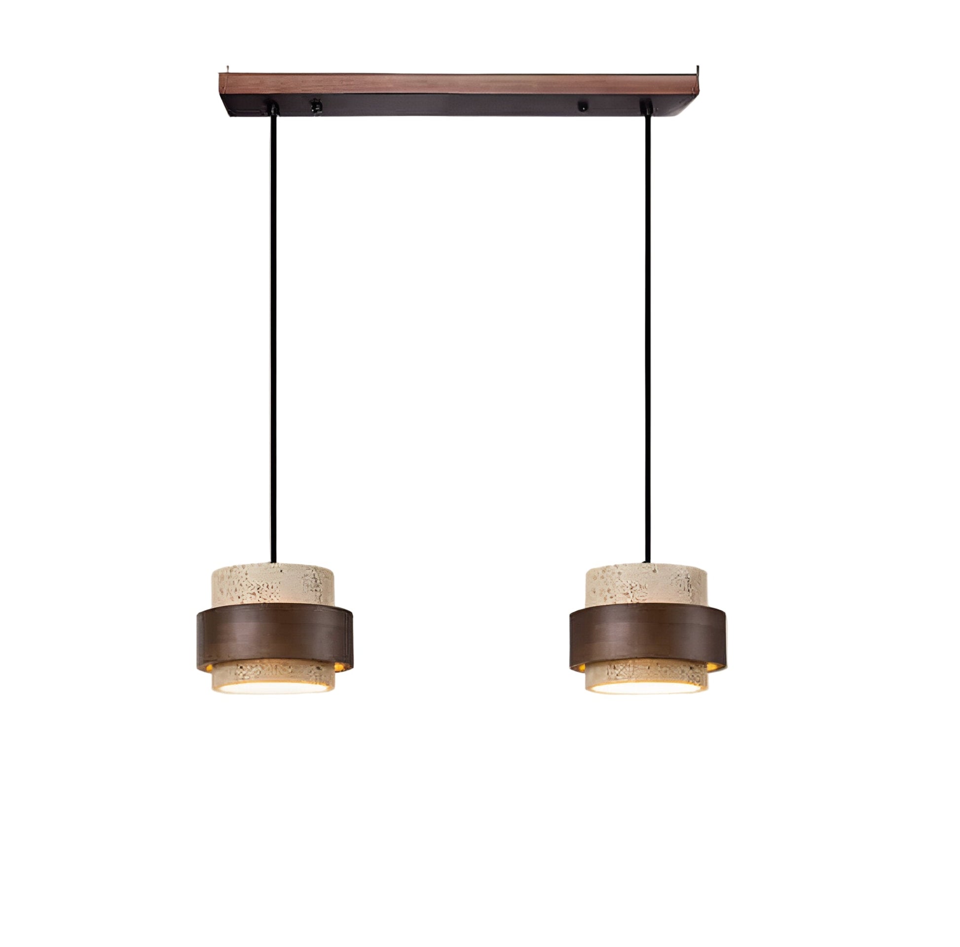 Casa Lumière Japandi Hanglamp - Travertine & Walnoot Hout Plafondverlichting