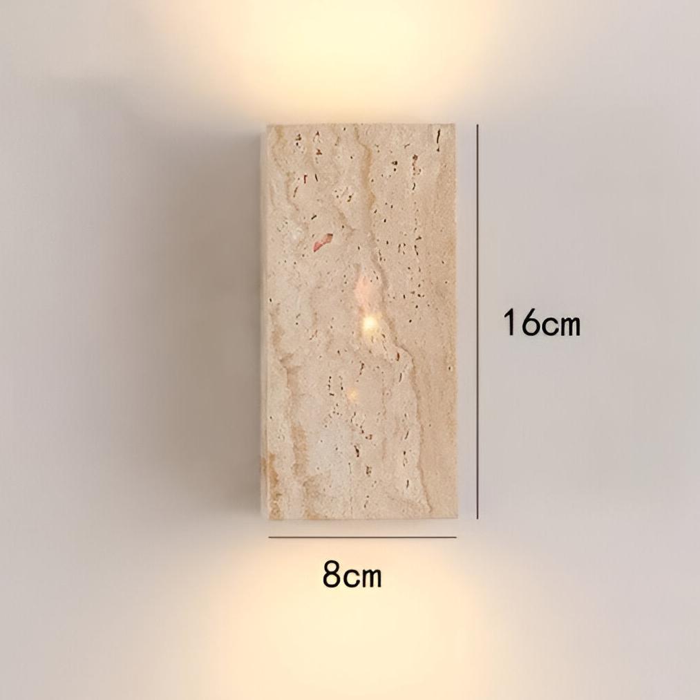 Casa Lumière Travertine Outdoor Wandlamp - Up & Down Gevelverlichting van Natuursteen